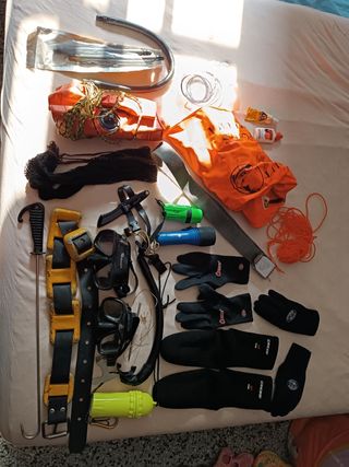 equipo completo de pesca submarina