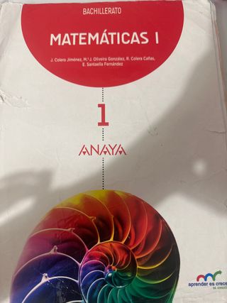 Libro matemáticas ANAYA 1Bachillerato