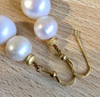 Pendientes plata oro perlas cultivadas
