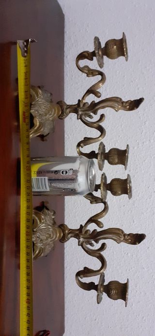 Bronce pareja de candelabros franceses antiguos