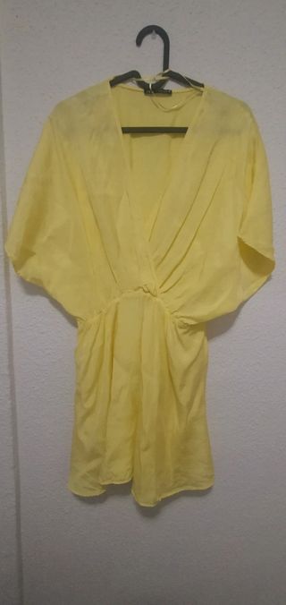 vestido amarillo zara