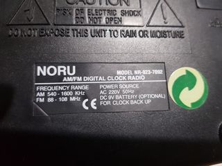 RADIO DESPERTADOR SNOOZE NORU