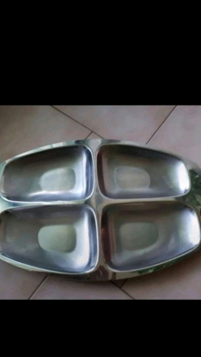 antipastiera Alessi vintage anni 80 acciaio inox