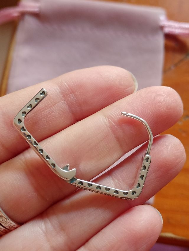 Pendientes aro cuadrado circonitas de plata de ley