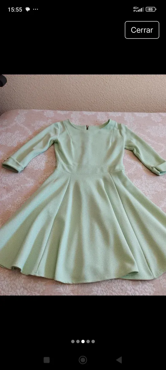 Vestido entallado, piqué de algodón. Nuevo