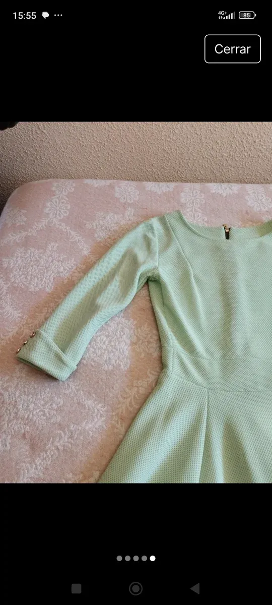 Vestido entallado, piqué de algodón. Nuevo