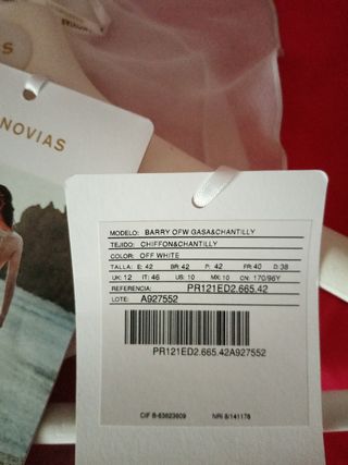 Vestido de novia de pronovias del 2023.