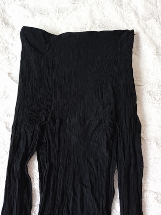 Falda larga asimétrica negra zara
