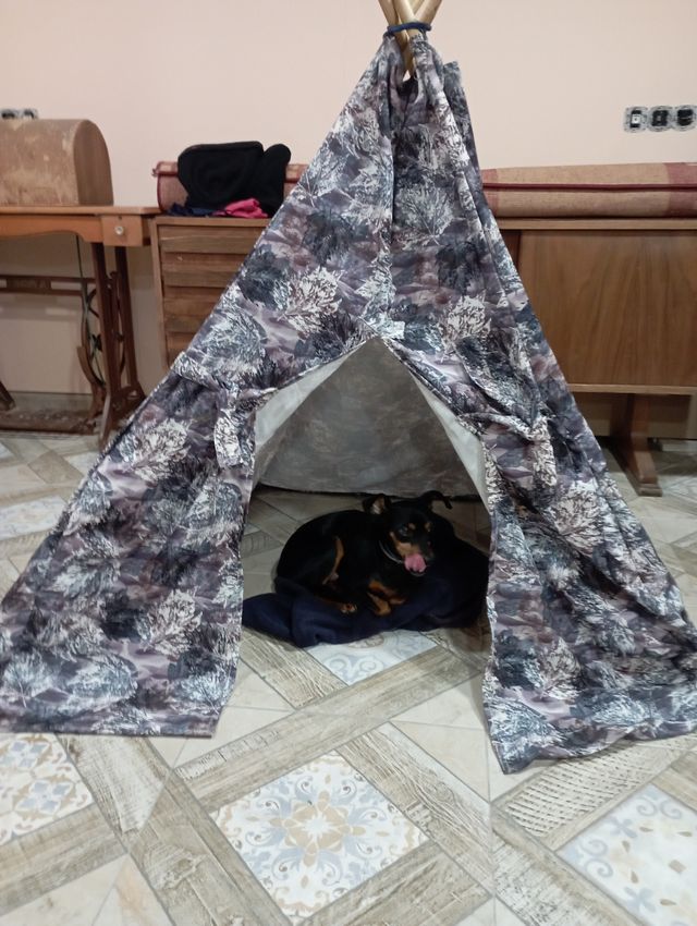 Cabaña de tela y cañas