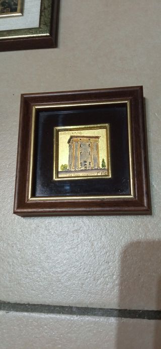 Quadretti su foglia d'oro dipinti a mano