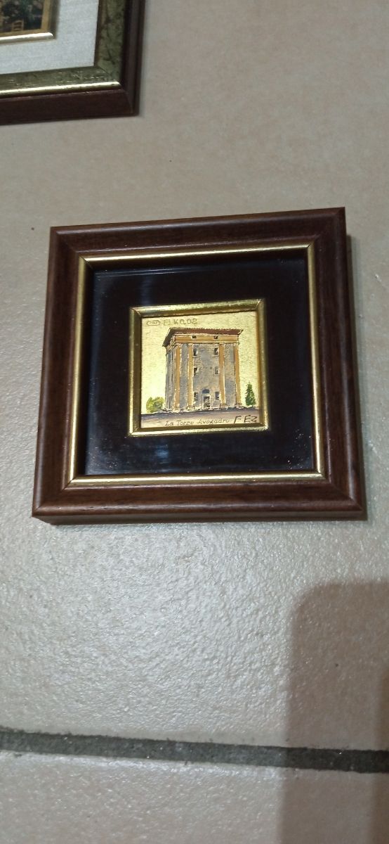 Quadretti su foglia d'oro dipinti a mano