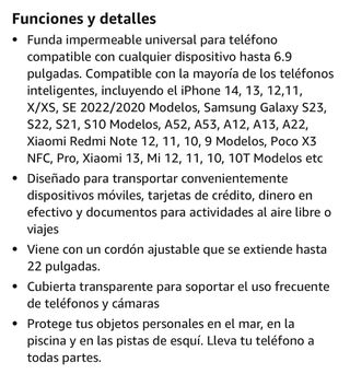 Funda  impermeable para movil