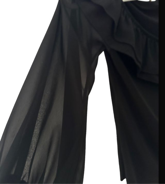 Blusa en algodón elástico negro