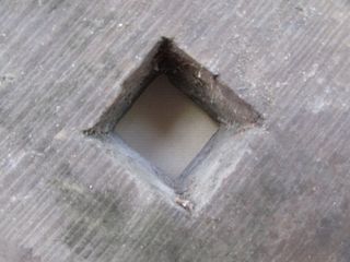 Timón antiguo castaño macizo rústico 46 cms