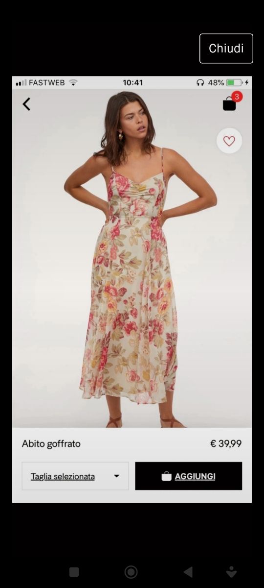 abito in chiffon a fiori