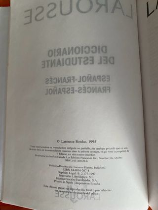 Larousse del estudiante.   Español/Francés