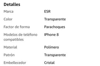 Funda móvil silicona transparente iPhone 8, SE