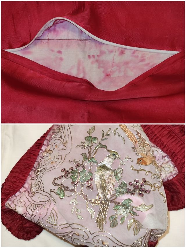 Fundas cojín seda China bordados artesanía 2 uds