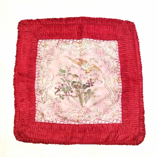 Fundas cojín seda China bordados artesanía 2 uds