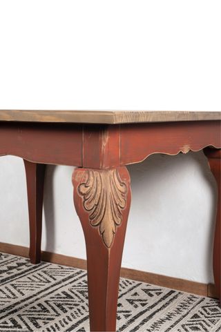 Mesa de comedor vintage de madera maciza