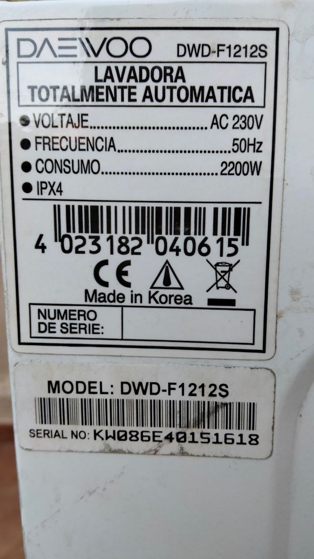 despiece lavadora daewwo