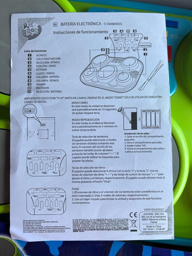 BATERIA ELECTRONICA 5 TAMBORES RIK & ROK