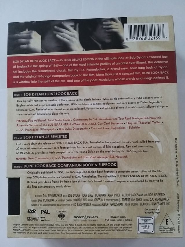 BOB DYLAN-DONT LOOK BACK-2 DVD+BOOK TOUR DELUXE ED