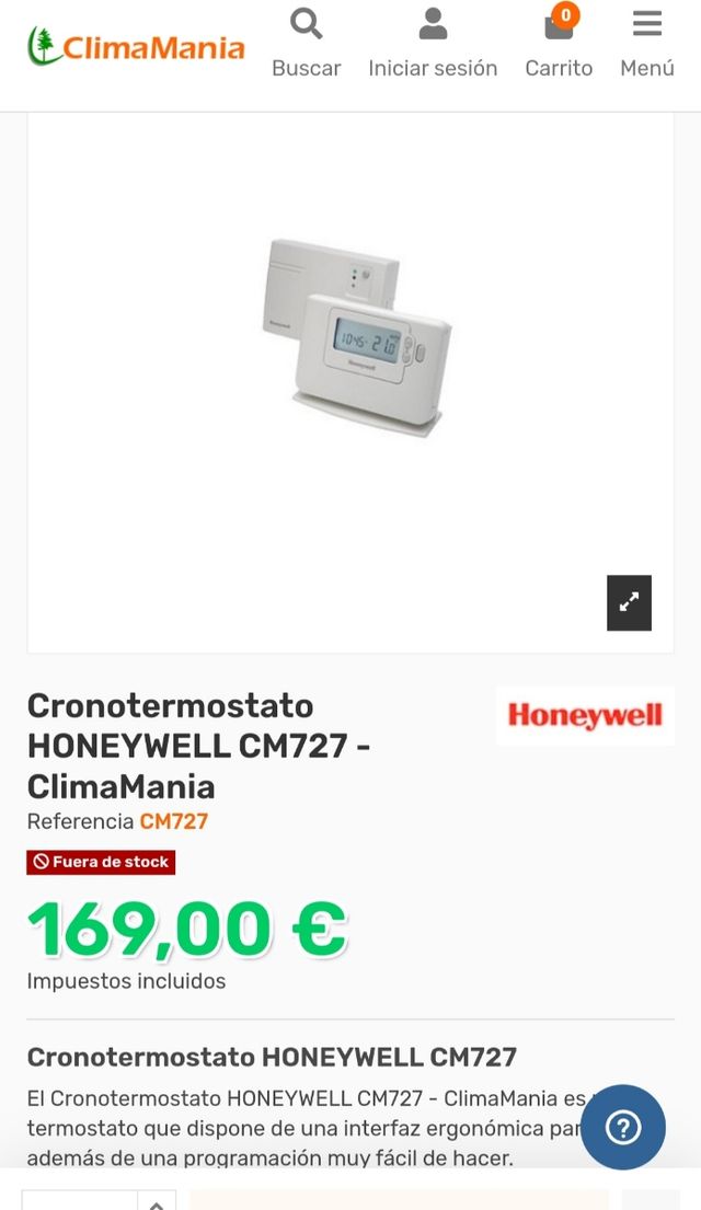 Termostato digital inalámbrico