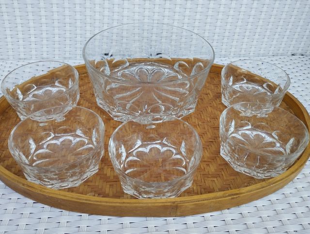 Juego de macedonia de cristal de 5 servicios