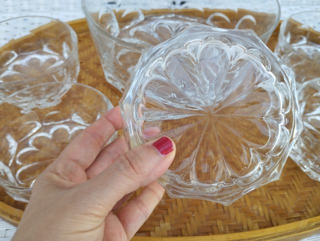 Juego de macedonia de cristal de 5 servicios