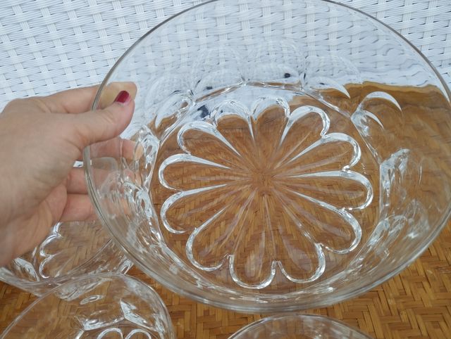 Juego de macedonia de cristal de 5 servicios