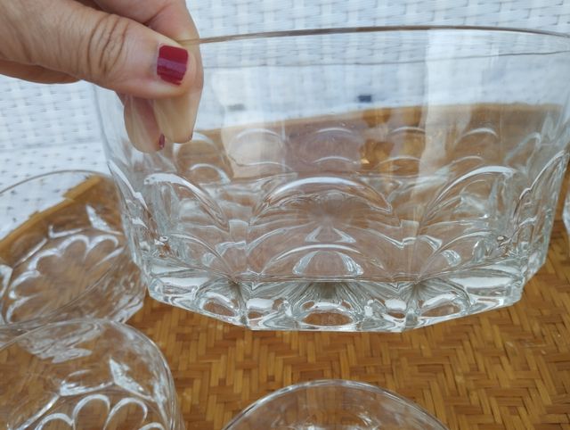 Juego de macedonia de cristal de 5 servicios