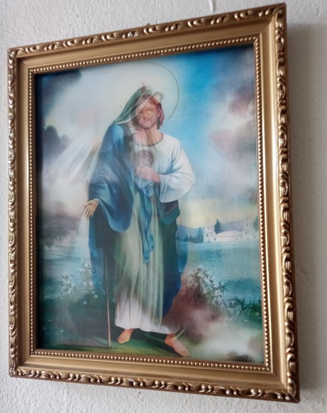 cuadro de dos imágenes religiosas