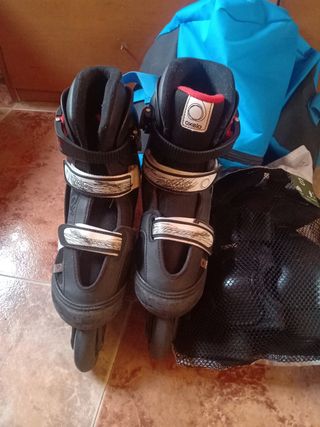 Patines + bolsa nueva+ protecciones sin estrenar