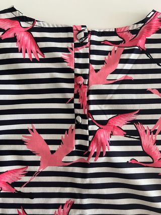 Top estampado rayas y flamencos SheIn