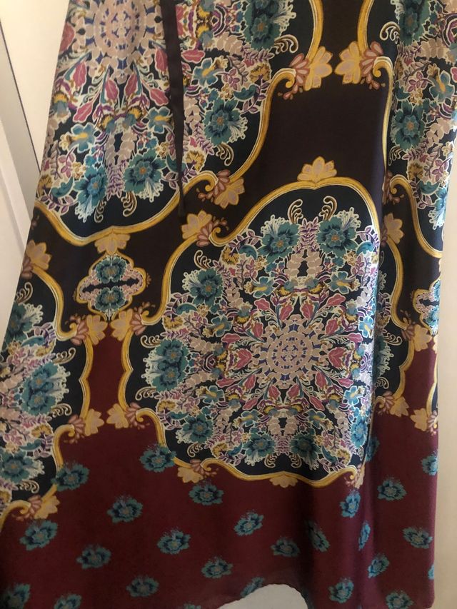 Vestido zara raso estampado