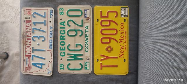 TARGA AUTO ORIGINALE AMERICANA