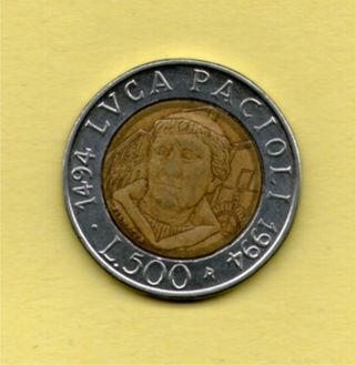 moneta commemorativa luca pacioli