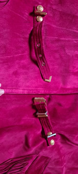 Gianni Versace vintage montone in pelle e frange