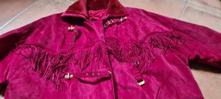 Gianni Versace vintage montone in pelle e frange