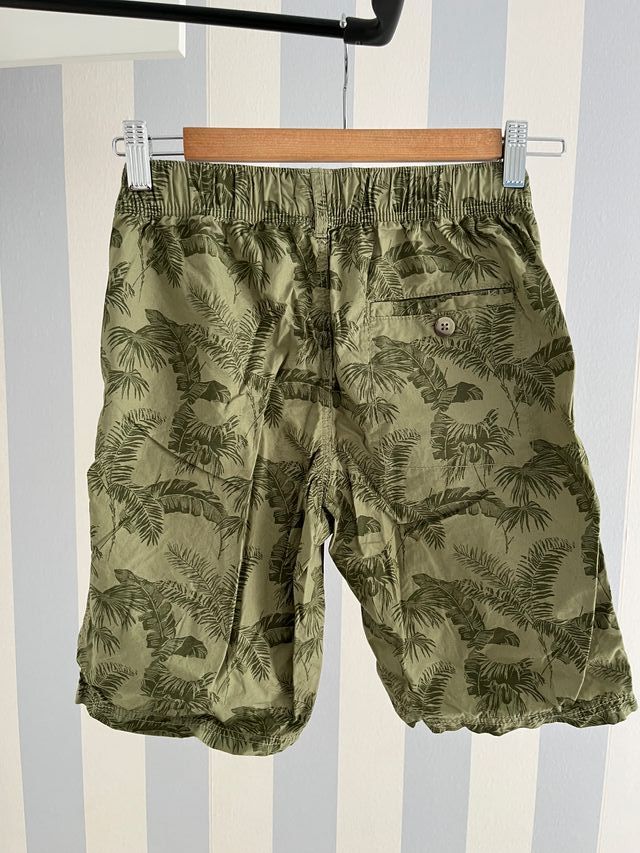 Pantalón corto niño verde palmeras TEX (11-12)