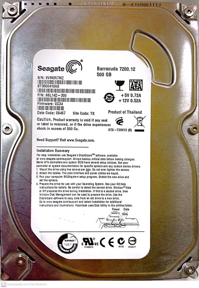 * DISCO DURO 500GB SEAGATE