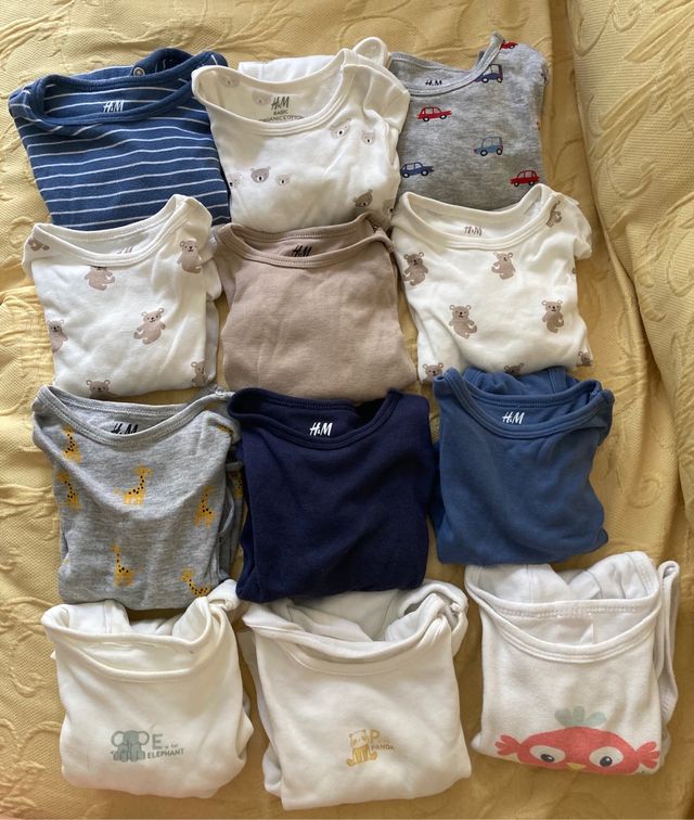 Lote bodys 9-12 meses manga larga H&M