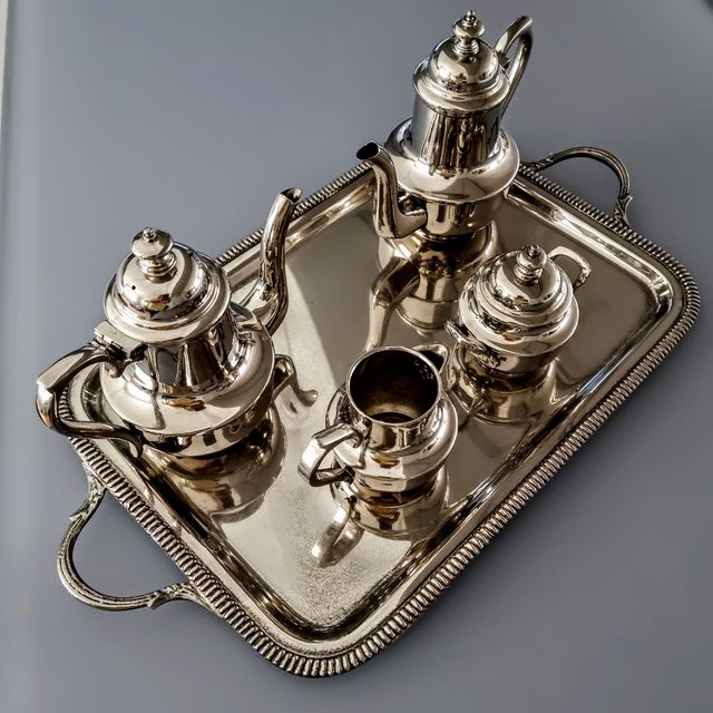 Juego de Te árabe baño de plata