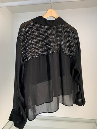 Camisa blusa transparencias y tela ZARA