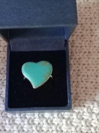 MUY ANTIGUO,PLATA Y TURQUESA 