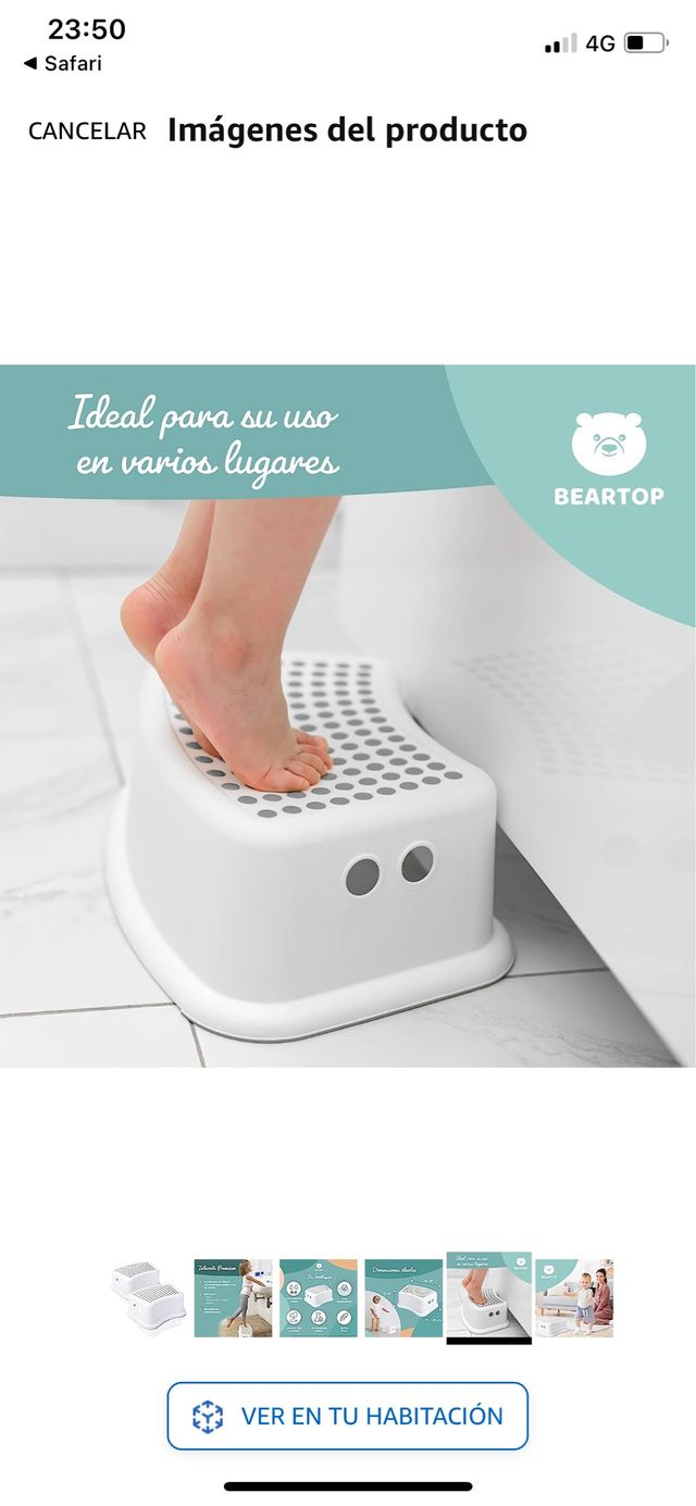 Peldaño taburete infantil sin uso