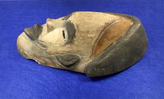 Antigua máscara africana Punu tallada madera 30 cm