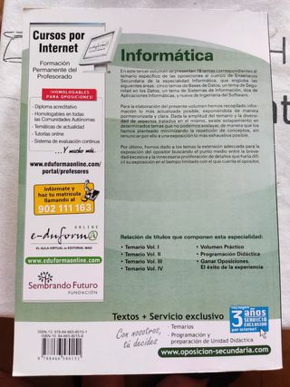Temario oposiciones secundaria FP informática 507