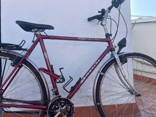 bicicleta cicloturismo con alforja trasera